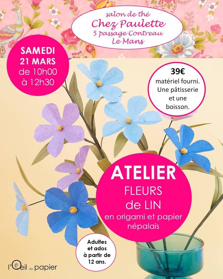 atelier fleurs de lin chez Paulette